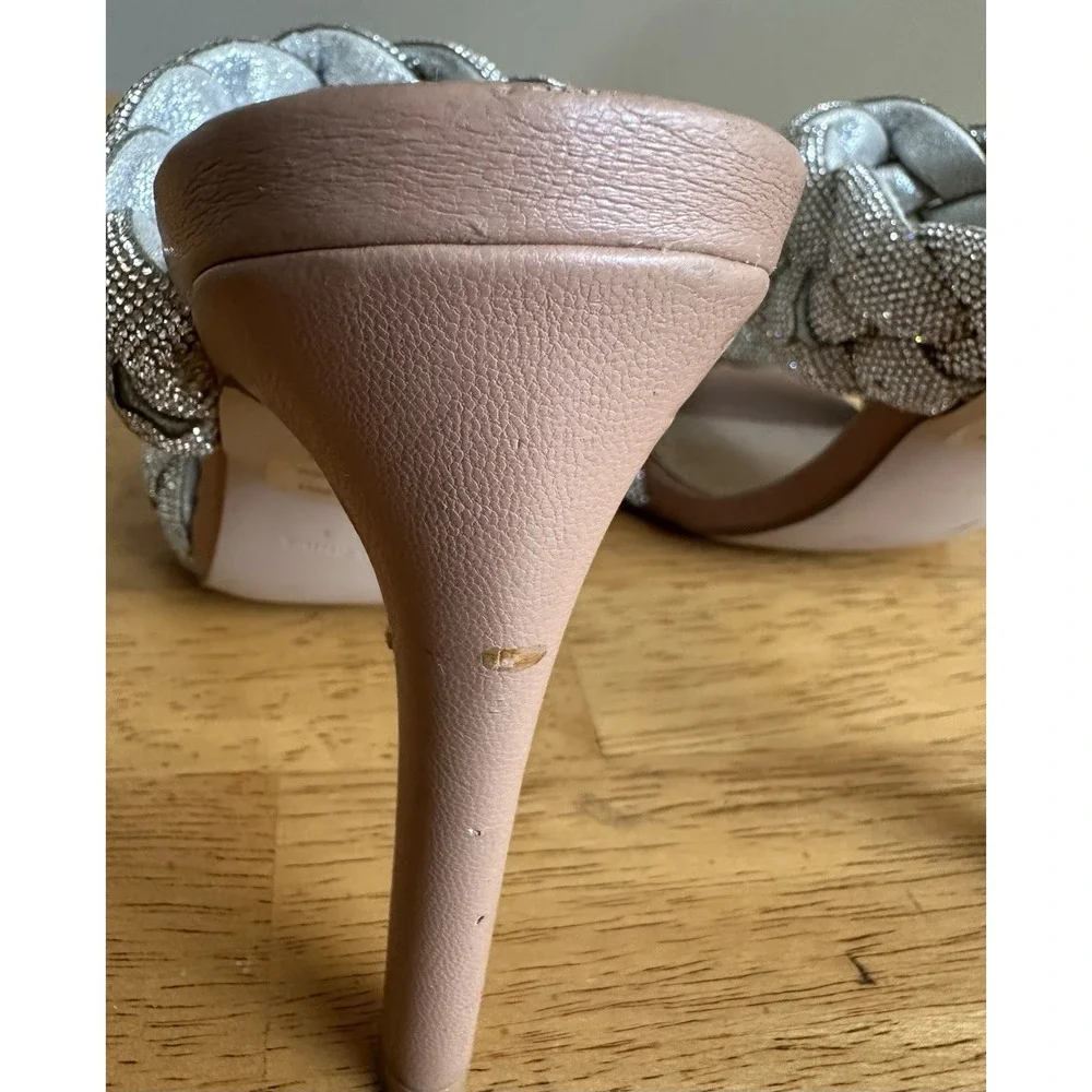 Steve Madden Women's Kenley High Heels Slip-on Sandal Rhinestone Tan Size 6M - Picture 7 of 11